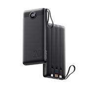 VRURC Batterie Externe 20000mAh QC 22.5W Power Bank Cable intégré, USB C Charge Rapide LED Chargeur Portable avec 4 Sorties et pour iPhone13/12/11/X/8, Samsung Huawei Xiaomi Tablet