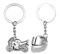 VRYNDH Porte clef moto costume,Idée Cadeau Motocycliste, Cadeau Motard, Mini Porte clés 3D, Pendentif pour Cadeaux d'anniversaire et de Vacances,(argent)