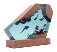 Vryzmo Lampe sous-Marine en Résine Tortue Plongée Humaine Veilleuse Maison Cadeau Bureau, Bureau Chambre Décoration Veilleuse