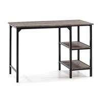 VS Venta-stock Bureau Colón Noir,Table pour PC, 2 Rayons, Style Industriel, 110 (Long) x 55 (Profond) x 76 (Hauteur) cm