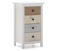 VS Venta-stock Chiffonnier Nuit 4 tiroirs dans Les tiroirs Blancs et Multicolores