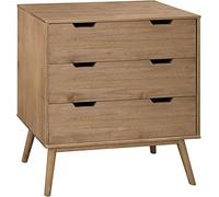 VS Venta-stock Commode Bali 3 tiroirs, Fabriqué en Bois de pin Massif, glissières métalliques.