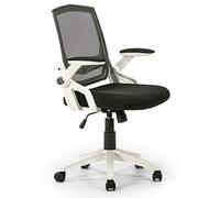 VS Venta-stock Fauteuil de Bureau régable et inclinable ERGOMAX avec Dossier en Tissu Maille, Couleur Blanche, accoudoirs basculants.