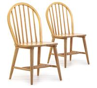 VS Venta-stock Pack 2 chaises Clarck Couleur chêne, Bois Massif, 48 cm (Longueur) 48 cm (Profondeur) 92 cm (Hauteur)