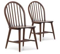 VS Venta-stock Pack 2 chaises Clarck Couleur Noyer, Bois Massif, 48 cm (Longueur) 48 cm (Profondeur) 92 cm (Hauteur)