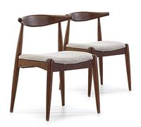 VS Venta-stock Pack 2 chaises Corzo Color Noyer, Bois Massif, 52,5 cm (Longueur) 50 cm (Profondeur) 74,5 cm (Hauteur)