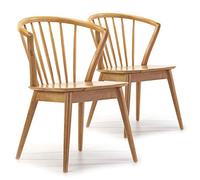 VS Venta-stock Pack 2 chaises Mura, Couleur Chêne, Bois Massif, 55 cm (Longueur) 58,5 cm (Profondeur) 84 cm (Hauteur)