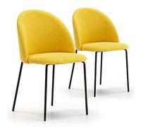 VS Venta-stock Pack 2 chaises Salle à Manger tapissées Kenia Moutarde, certifiée par la SGS, 43 cm (Largeur) x 47cm (Profondeur) x 78,5 cm (Hauteur)