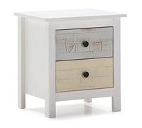 VS Venta-stock Table de Chevet 2 tiroirs dans Les tiroirs Blancs et Multicolores
