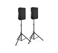 VONYX VSA150S Kit Enceintes Actives avec Bluetooth et Pieds Réglables - 1000W, Woofer 15 Pouces, avec Câble, Lecteur MP3, Un Kit Idéal pour Les DJs Mobiles