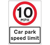 VSafety 10 MPH Car Park Speed Limit - 600 x 800 mm 3 mm Aluminium Composite avec panneau de sécurité revêtement anti-graffiti