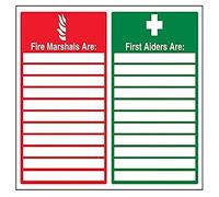 vsafety 13046bf-s Panneau Fire équipement, Fire Marshals/aux Premiers Secours avec vierges, autocollant, paysage, 400 mm x 300 mm, vert/rouge