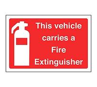 vsafety 13050 Al-s Fire équipement signe », ce véhicule Transporte un extincteur, autocollant, paysage, 150 mm x 100 mm, rouge