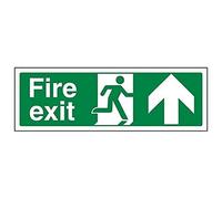 vsafety 14001 ax-s Pancarte "Fire Exit Flèche jusqu', vinyle autocollant, paysage, 300 mm x 100 mm, vert