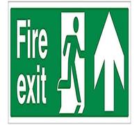 vsafety 14001bj-s Pancarte "Fire Exit Flèche jusqu', vinyle autocollant, paysage, 450 mm x 150 mm, vert