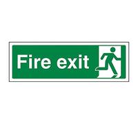 Vsafety 14009 Axe-r "Final Homme de sortie de secours droite" Sign, paysage, 300 mm x 100 mm (lot de 3)