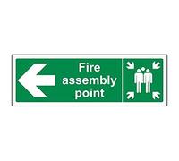 Vsafety 14010 Ay-r2 Final Fire Exit Man gauche, un panneau de sortie de secours, 300 x 150 mm, 2 mm Plastique rigide