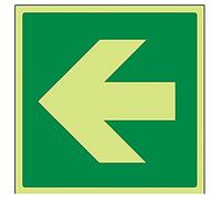 vsafety 14016 AT-G Panneau Fire Exit Flèche droite, en plastique, carré, 200 mm x 200 mm, vert