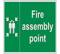 vsafety 17003bq-r Fire Point point Panneau, Fire Assemblage avec famille, en plastique rigide, paysage, 600 mm x 400 mm, vert