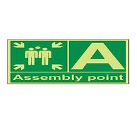 vsafety 17006bq-g Fire Point point Panneau, assemblage avec lettre, en plastique, paysage, 600 mm x 400 mm, vert