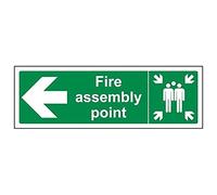 vsafety 17021 ax-s Flèche Gauche Panneau Fire Point Générale, vinyle autocollant, paysage, 300 mm x 100 mm