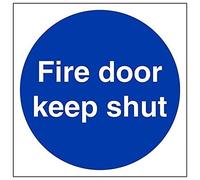 vsafety 18001 am-r "Fire Door Keep Shut 'obligatoire Signes, 1 mm en plastique rigide, Carré, 150 mm x 150 mm, bleu