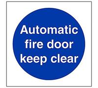 Vsafety 18002 Ae-r "Automatic Fire Door Keep Clear" Panneau, carré, 80 mm x 80 mm (lot de 3)