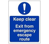 vsafety 18062 an-r obligatoire Panneau, garder Transparent/sortie de secours Route, en plastique rigide, Portrait, 150 mm x 200 mm, bleu