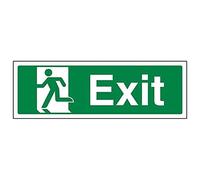 vsafety 21010 ax-s Lave-vaisselle état Exit Sign, sortie Final Man gauche, paysage, vinyle autocollant, 300 mm x 100 mm, vert