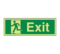 Vsafety 21010 Axe-g "Final Exit Man gauche" Sign, paysage, 300 mm x 100 mm (lot de 3)