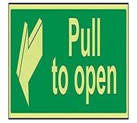 vsafety 22004bj-g Panneau de porte Lave-vaisselle état "Pull à ouvrir, Glow in the Dark, 1 mm en plastique, paysage, 450 mm x 150 mm, vert