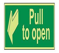 vsafety 22004bp-g Panneau de porte Lave-vaisselle état "Pull à ouvrir, Glow in the Dark, 1 mm en plastique, paysage, 600 mm x 200 mm, vert