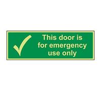 VSafety 22005BJ-G'This Door Is For Emergency Use Only' Lot de 3 panneaux 450 mm x 150 mm