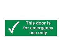 VSafety 22005BJ-S'This Door Is For Emergency Use Only' Sign, 450 mm x 150 mm (lot de 3)