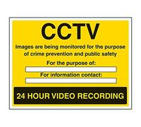 Vsafety "24 heures d'enregistrement vidéo/surveillance/Crime..." Sign, (lot de 3), 400 mm x 300 mm, 3
