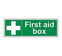 vsafety 31014bj-s "First Aid Boîte Premiers Secours General signe, autocollant, paysage, 450 mm x 150 mm, vert