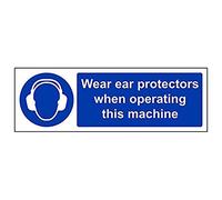 Vsafety 41026 Axe-s "Porter des Protections auditives lorsque machine d'exploitation", 300 mm x 100 mm (lot de 3)