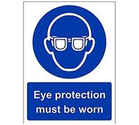 vsafety 41041 an-s "Protection des yeux doit être porté obligatoire ppe signe, autocollant, Portrait, 150 mm x 200 mm, bleu