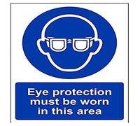 vsafety 41046 an-r "Protection des yeux doit être porté dans cette Zone obligatoire ppe Panneau, en plastique rigide, Portrait, 150 mm x 200 mm, bleu