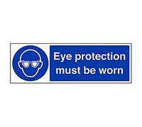 vsafety 41051bj-s "Protection des yeux doit être porté obligatoire ppe signe, autocollant, paysage, 450 mm x 150 mm, bleu