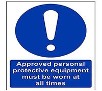 vsafety 41071 an-r "Approuvé Epi doit être porté à toutes les fois obligatoire ppe Panneau, en plastique rigide, Portrait, 150 mm x 200 mm, bleu