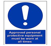 vsafety 41071bc-s "Approuvé Epi doit être porté à toutes les fois obligatoire ppe signe, autocollant, Portrait, 300 mm x 400 mm, bleu