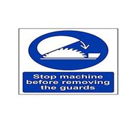 VSafety 42003AN-S'Stop Machine Before Remove The Guards' Sign, 150 mm x 200 mm (lot de 3)
