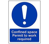 VSafety 42005AN-S'Confined Space/Permit To Work Required' Panneau 150 mm x 200 mm (lot de 3)