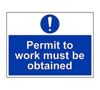 Vsafety 42020bf-s "permis au travail doit être Obtenues" Sign, 400 mm x 300 mm (lot de 3)