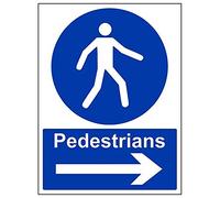 VSafety 43016BC-S Lot de 3 panneaux piétons et flèche droite 300 mm x 400 mm