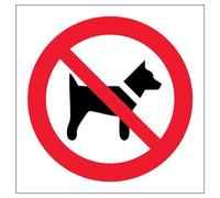 VSafety 51007AF-S Panneau d’interdiction Logo autocollant Interdit aux chiens Carré 100 mm x 100 mm Noir/Rouge