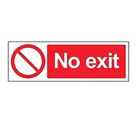 vsafety 52002 ax-r Prohibition accès Panneau, en plastique rigide, "No Exit, paysage, 300 mm x 100 mm, rouge