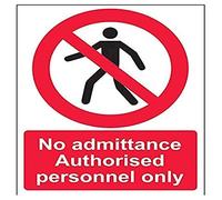 vsafety 52019 an-s "Pas d'admission d'accès authorised personnel Only/Piéton" Interdiction signe, autocollant, Portrait, 150 mm x 200 mm, noir/rouge