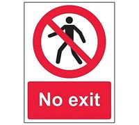 vsafety 52043 an-s "No Exit" Prohibition accès signe, autocollant, Portrait, 150 mm x 200 mm, noir/rouge